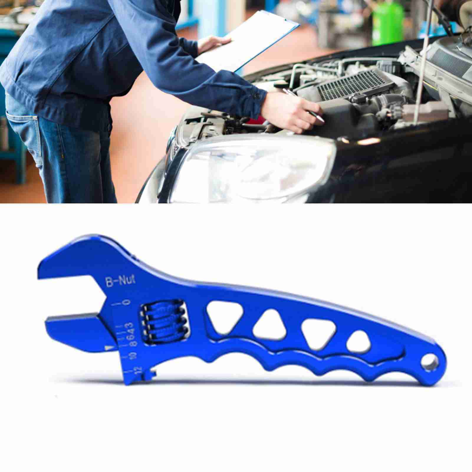 Leichter, Rostbeständiger, Blauer Verstellbarer Schraubenschlüssel Mit Leichtgängiger Rotation, Für Reparaturen Im Haushalt Und Am Auto, Reparatursatz