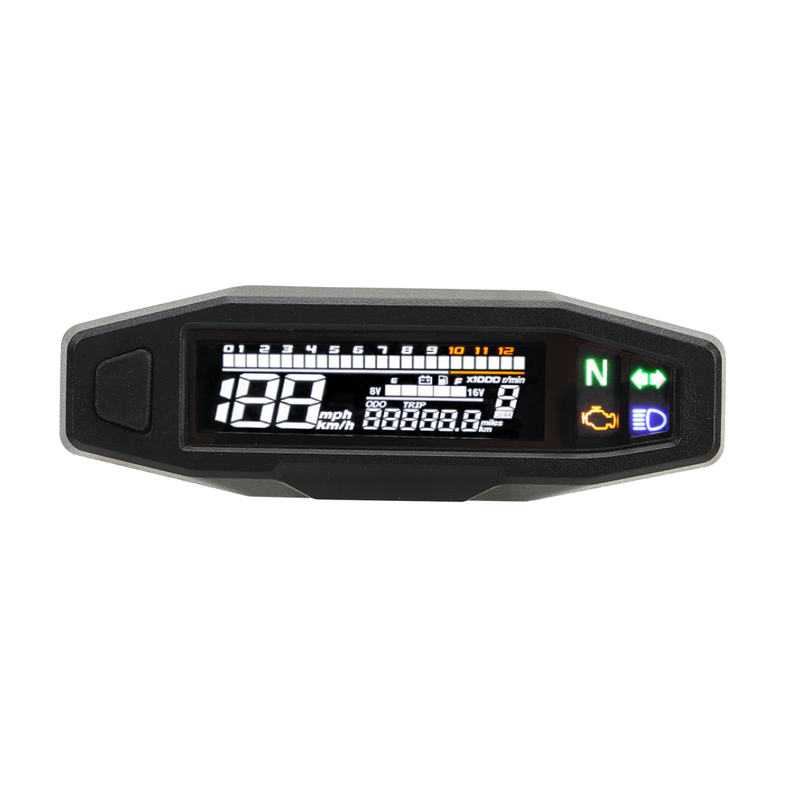 Universeller Hochpräziser 12v Lcd-tachometer, Led-kraftstoffstandanzeige Für Motorrad, Motocross Und Rennsport, Vielseitiges Display.