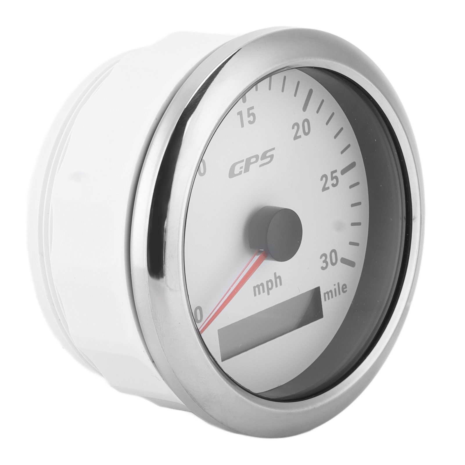 3,3-zoll-gps-tachometer (0–30 Mph/h), Mehrfarbige Hintergrundbeleuchtung, Ip67 Wasserdicht, Für Auto, Wohnmobil, Boot, Yacht, Weißes Zifferblatt