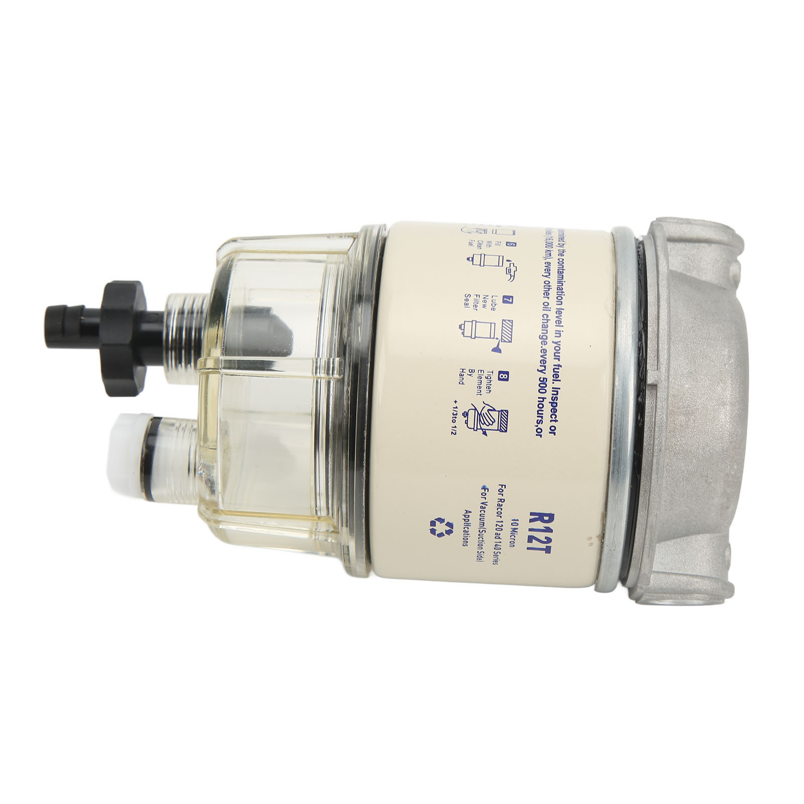 30 Gph R12t Kraftstoff-wasser-abscheider, 10 Mikron Filtration, Elektrostatische Epoxidbeschichtung, Für Außenbord- Und Schnellboote.