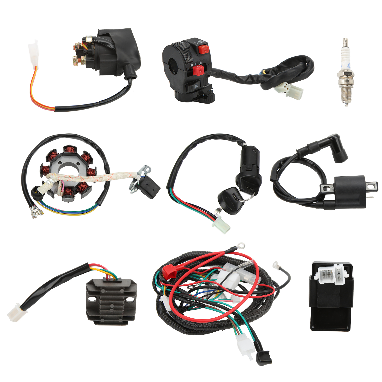 Kompletter Elektrischer Verkabelungssatz Für Magnetventil, Zündkerze, Cdi, Gleichrichter Und Kabelbaum Für 125ccm, 150ccm, 200ccm Und 250ccm Quads