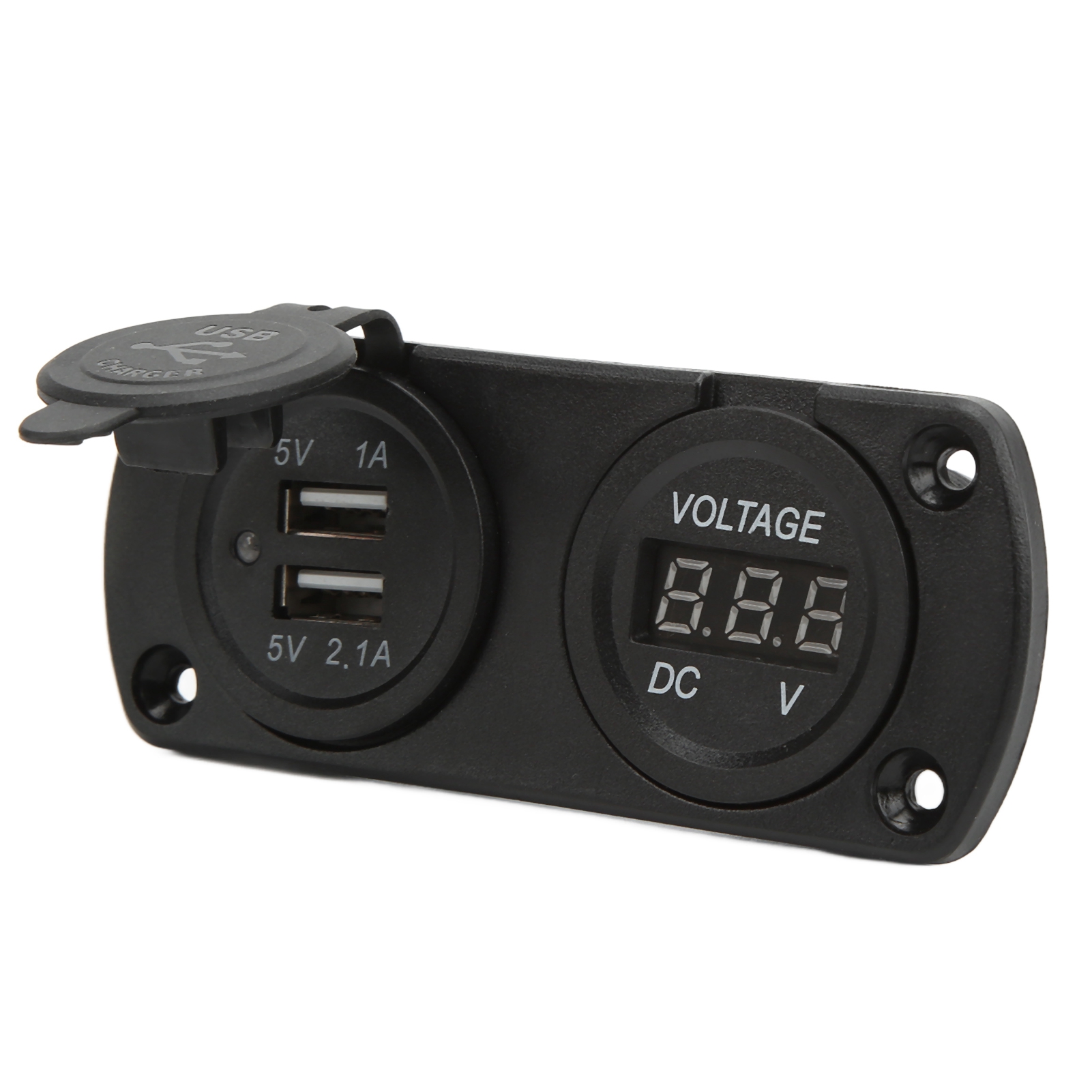 Dual-usb-schnellladegerät Für 12–24 V Mit Spannungsanzeige, Wasserdicht, 2,1 A Universalausgang Für Motorrad Und Boot