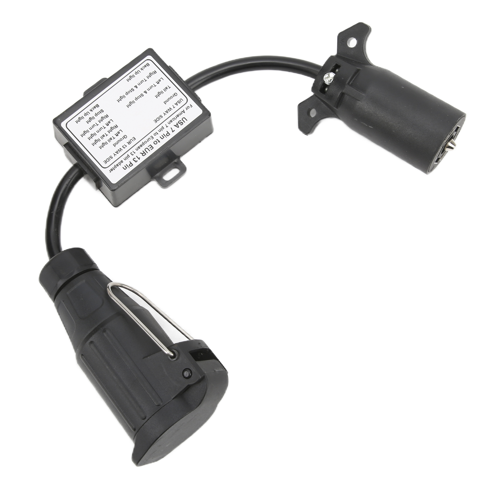 7-poliger Us-klingenstecker Für Anhänger Auf 13-poligen Europäischen Rundstecker, Kunststoffadapter Für Pkw Und Lkw, Fahrzeugverteilerstück.