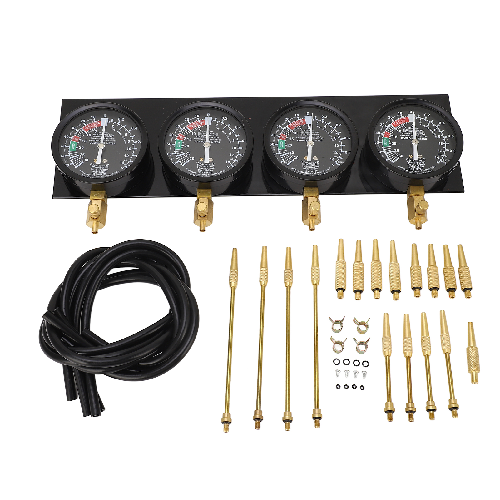 Vergaser-synchronisationssatz Für 4-zylinder-motorräder, Manometer Mit 4 Gummischläuchen.