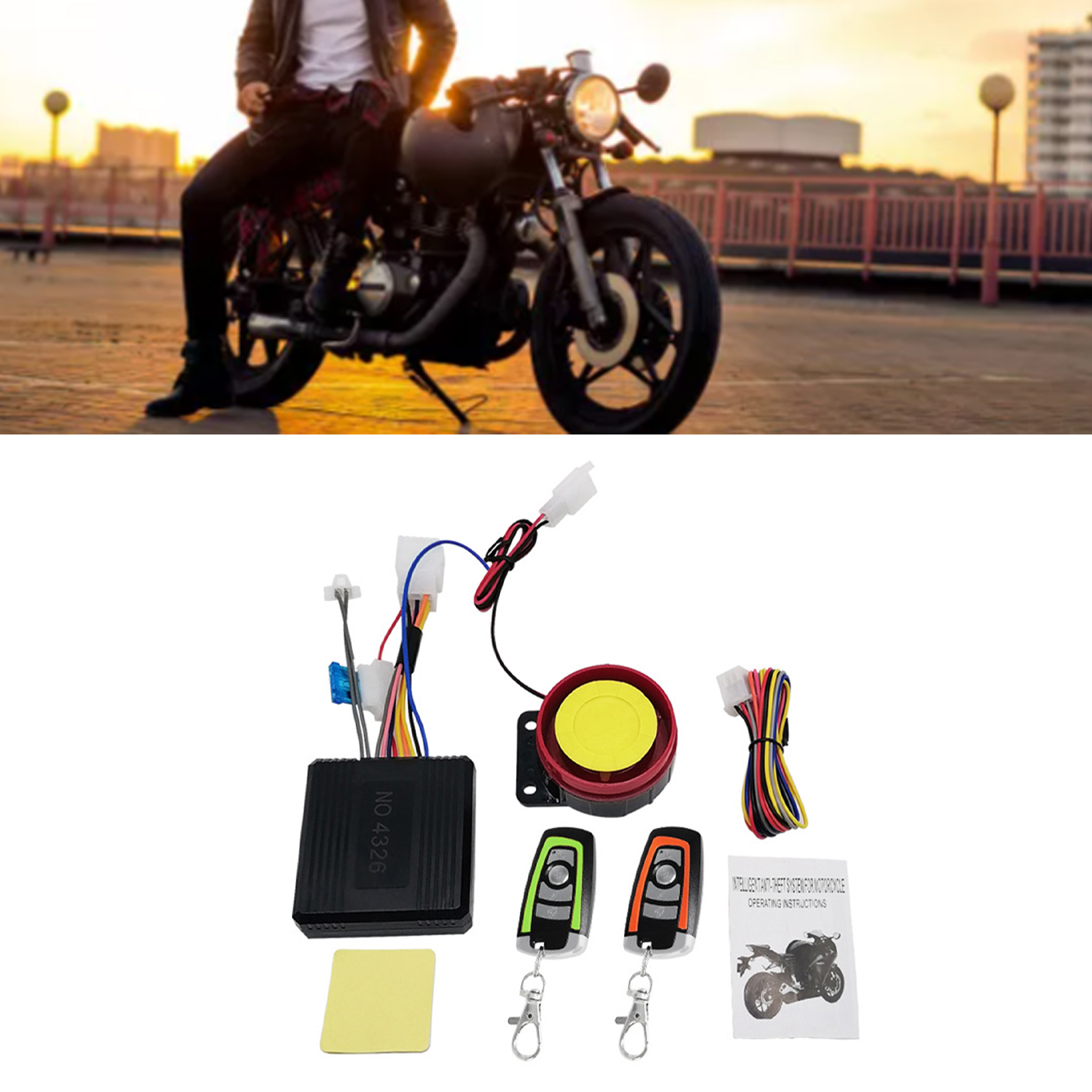 Motorrad-diebstahlalarmanlage Mit Fernbedienung, Motorstartfunktion, Hochempfindlichem Einwegalarm, Sicherheitssystem Für Motorräder Und Fahrräder