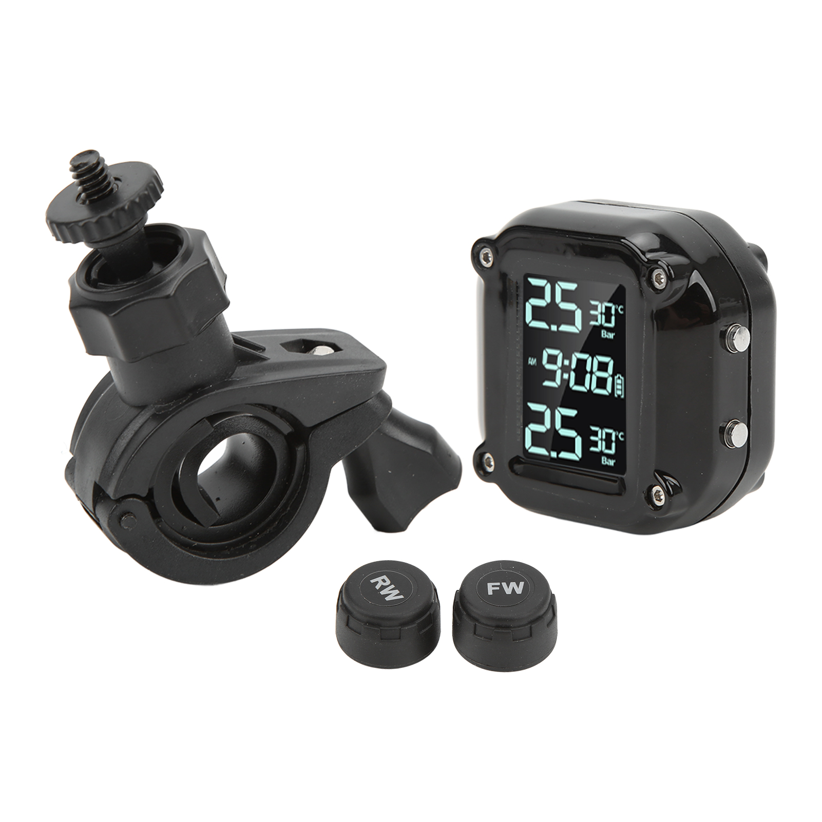 Motorrad-reifendrucksensor Mit 2 Sensoren, Lcd-bildschirm, Usb-anschluss, Ip67 Wasserdicht, Tpms Für Sicheres Fahren