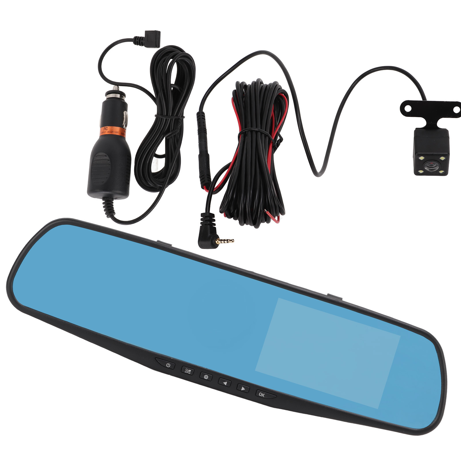4,3-zoll-1080p-gps-rückspiegel Mit Dual-aufnahme, Rückfahrkamera Mit Parksensoren, Loop-aufnahme Und Intelligentem Spiegel