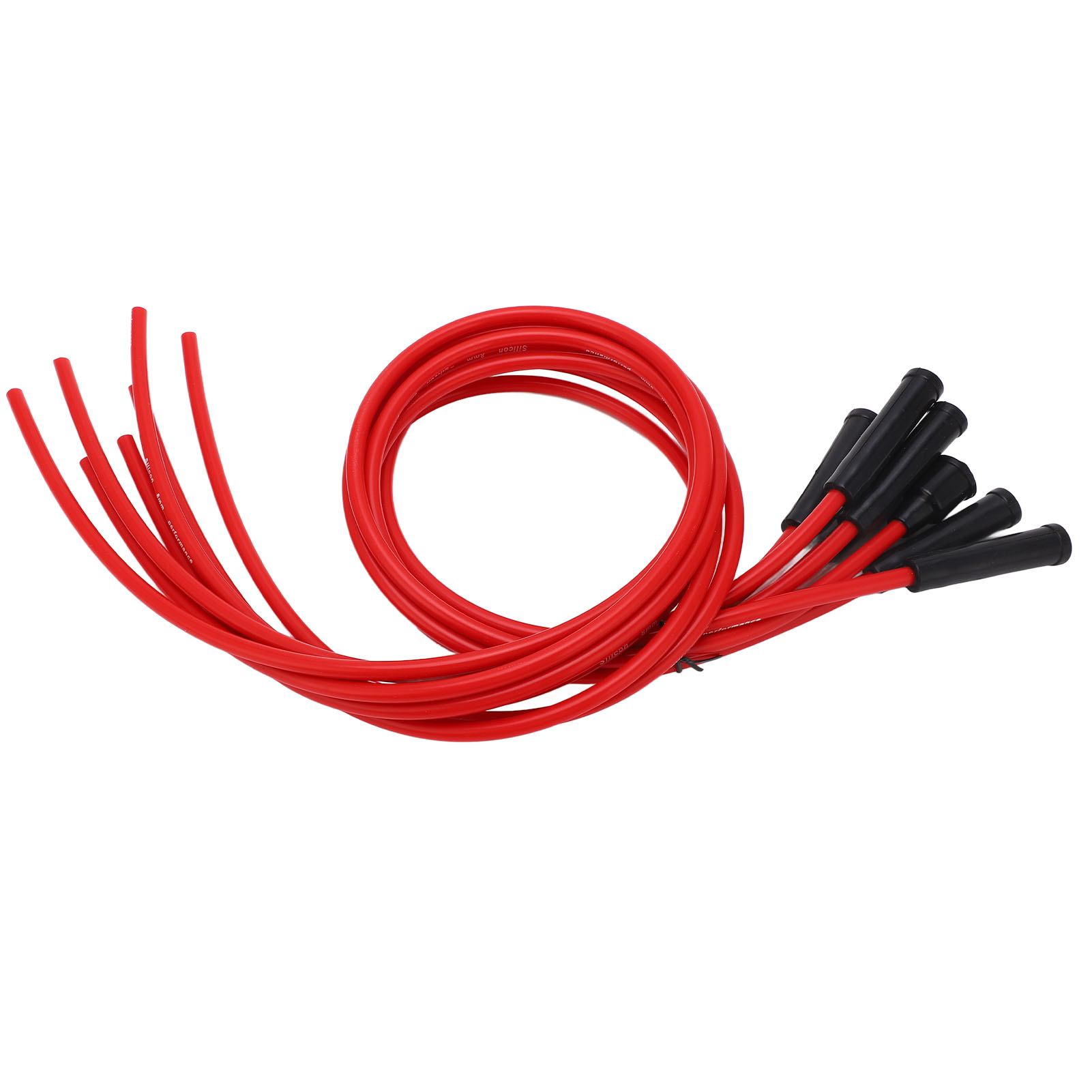 Satz Roter Zündkabel (8 Mm), 1 M Länge, Zündkerzen Für Klassische 6-zylinder-fahrzeuge, Hochleistungsersatz.