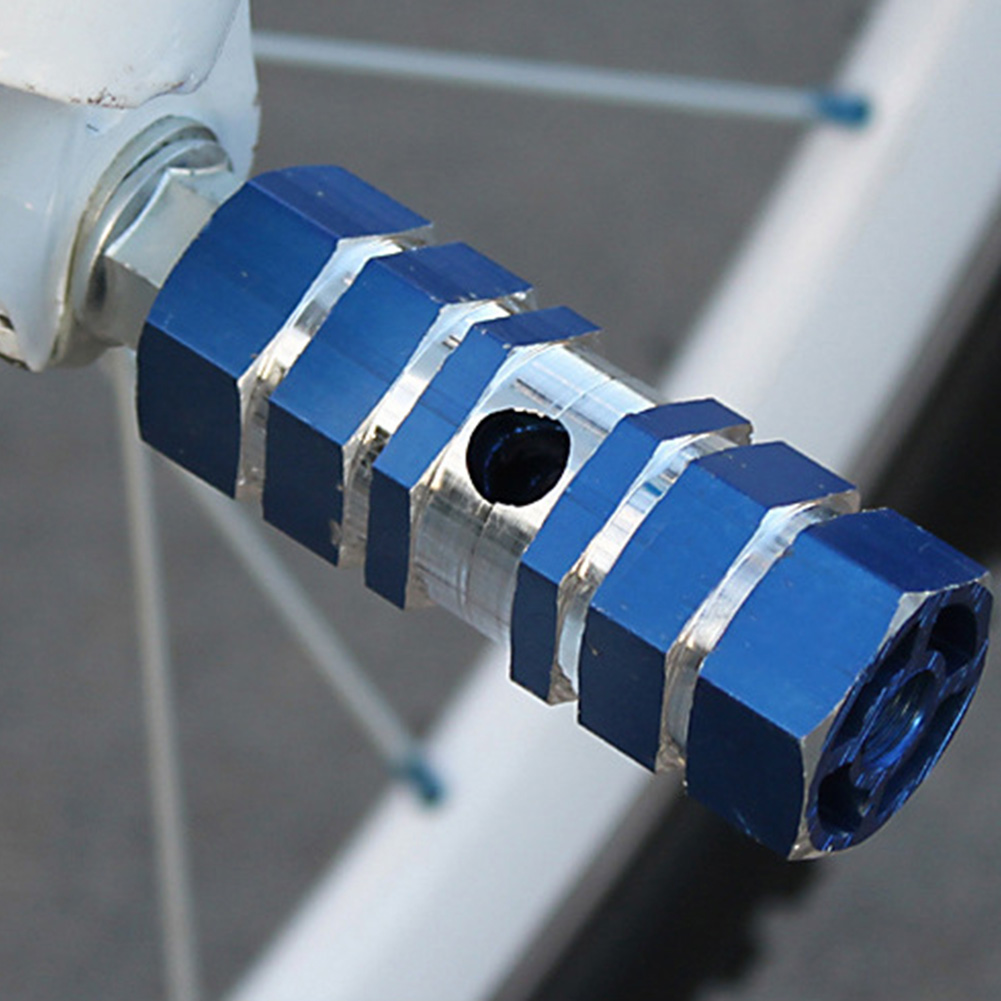 2er-set Fahrrad-fußrasten Aus Aluminiumlegierung Mit Sechseckiger Säulenachse Und Rutschfesten Rillen (blau)