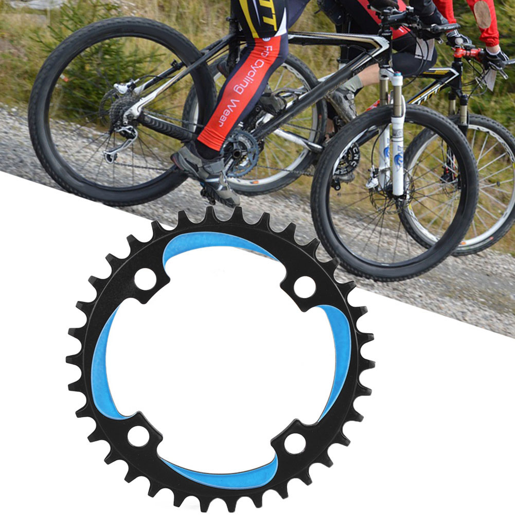 34t 104bcd Kurbelgarnitur Aus Aluminiumlegierung Für Mountainbikes Und Rennräder (singlespeed), Schwarz/blau