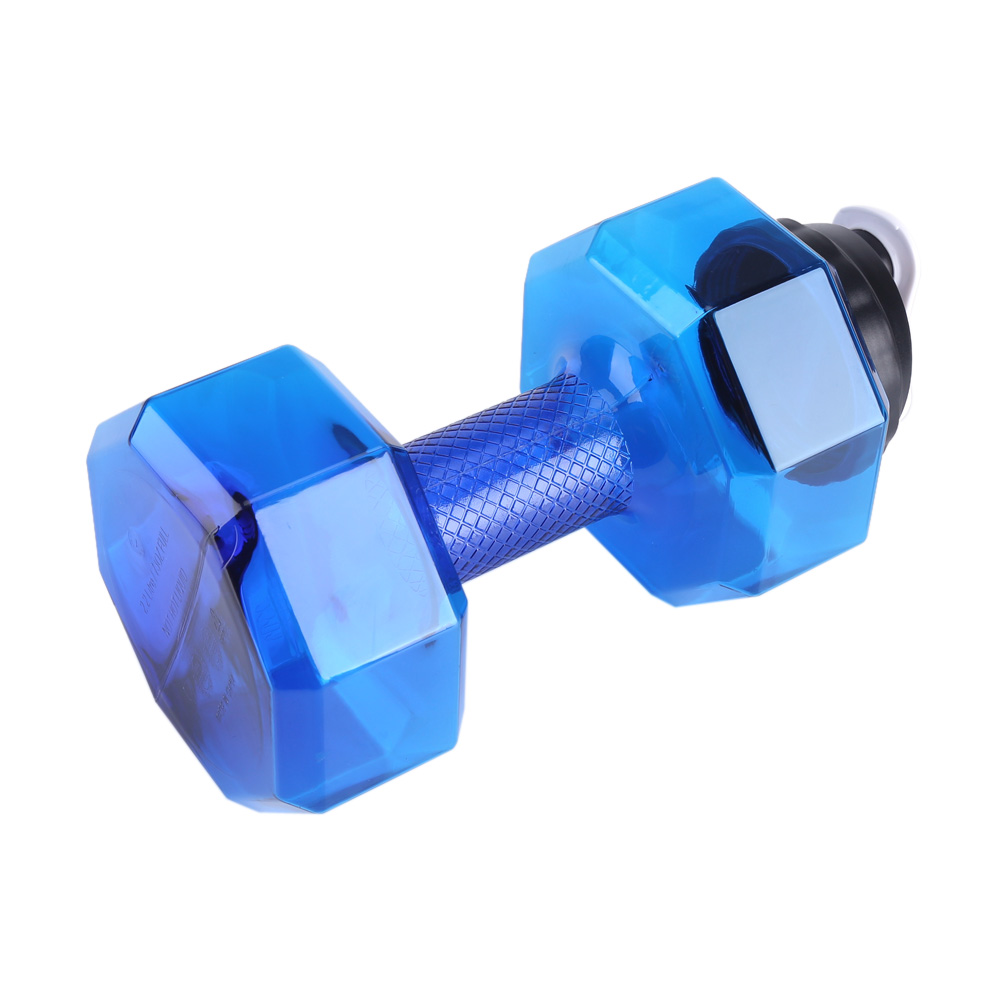Blaue, Hantelförmige Sport-trinkflasche Mit Großem Fassungsvermögen, Ideal Für Krafttraining Und Fitnessstudio-workouts.