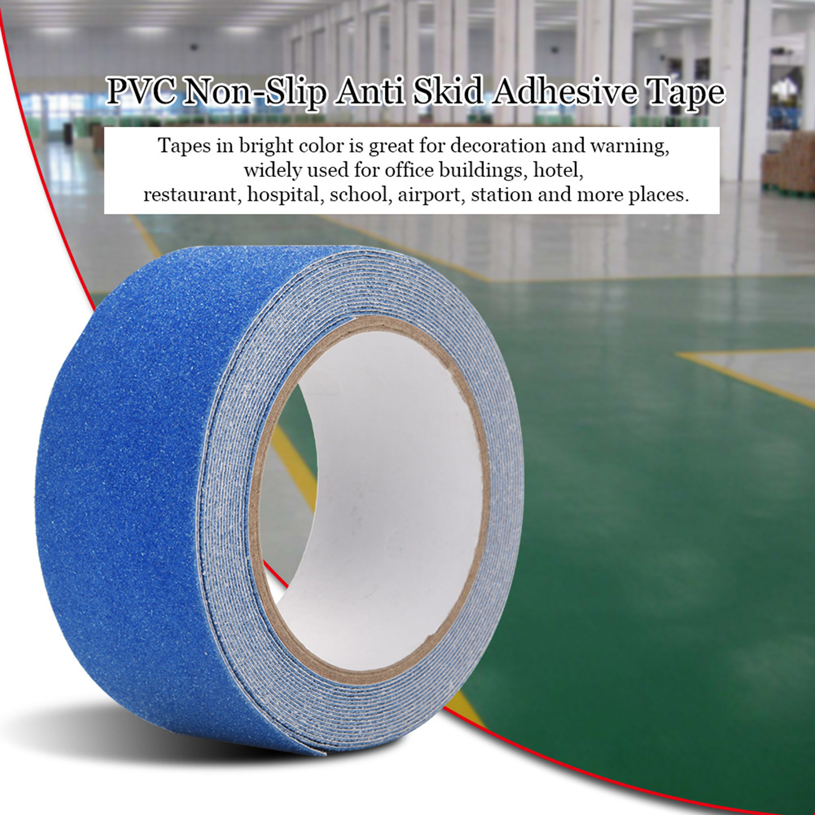 5 M X 5 Cm Pvc-antirutschklebeband, Blau, Rutschfest Für Treppen Und Böden, Sicherheit Und Dekoration, Robuster Antirutschstreifen.