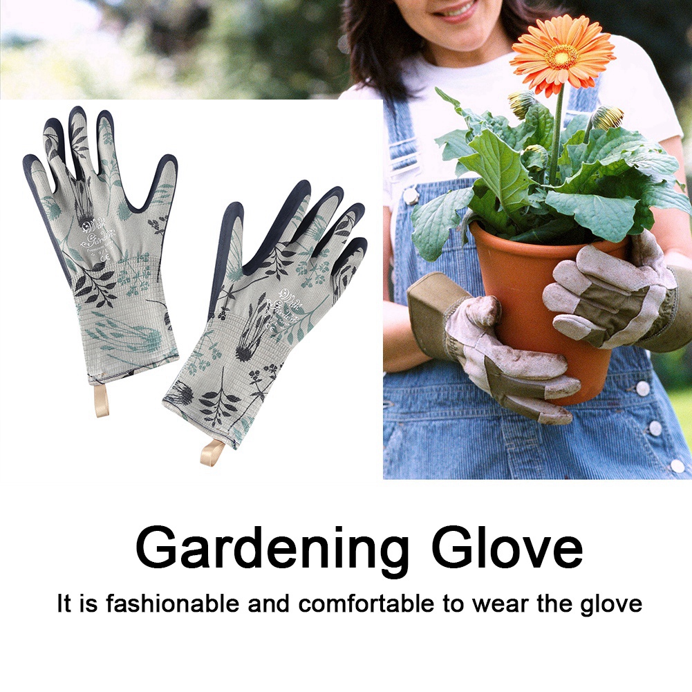 Paar Lange, Wasserdichte, Rutschfeste Und Durchstichfeste Gartenhandschuhe Für Damen, Blau, Größe L