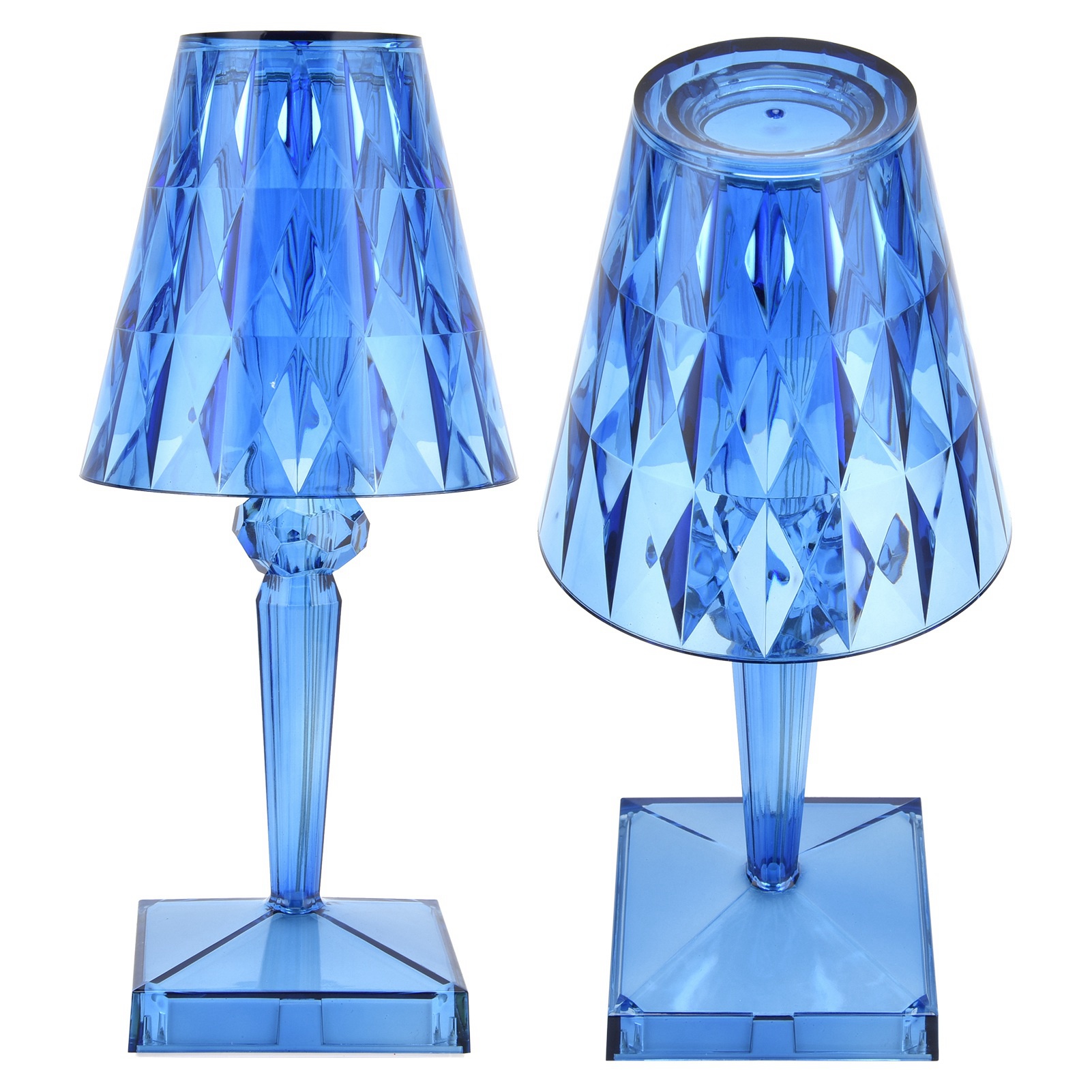 Led-kristallprismen-tischleuchte, Klares, Dimmbares Innenlicht, Usb-aufladbar, Blaue Tischleuchte