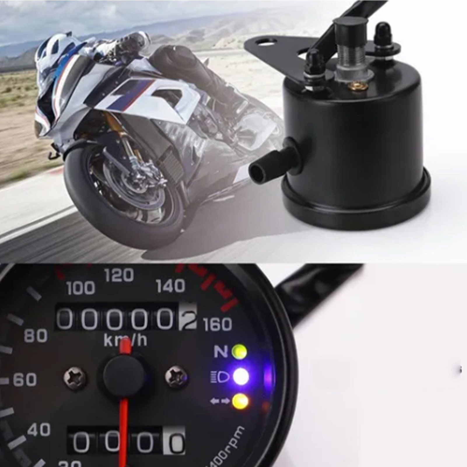 12v Digitaler Motorrad-tachometer, Universal-kilometerzähler Mit Blauer Led-hintergrundbeleuchtung