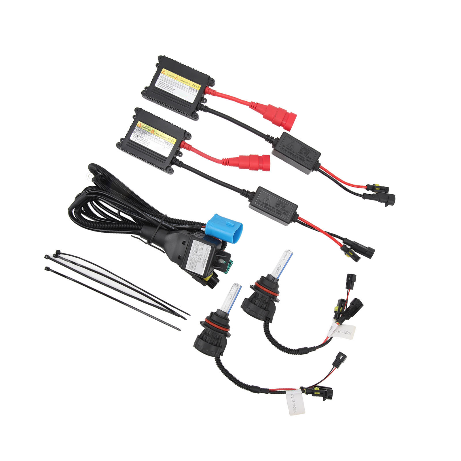 Set Mit 2 Xenon-hid-lampen 9007 12v 55w 5500lm 8000k, Umrüstung Auf Abblend- Und Fernlicht, Superhelle Fahrzeugbeleuchtung, Bläulich-weiß