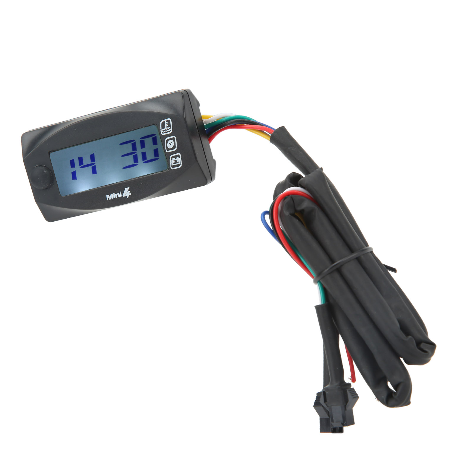 Dc12v Motorrad-spannungs- Und Temperaturanzeige, Wasserdichtes Blaues Lcd-display, Universelle Anzeige Für Motorradfahrer, 22 Mm / 0,86 Zoll, Motorrad-thermometer-voltmeter