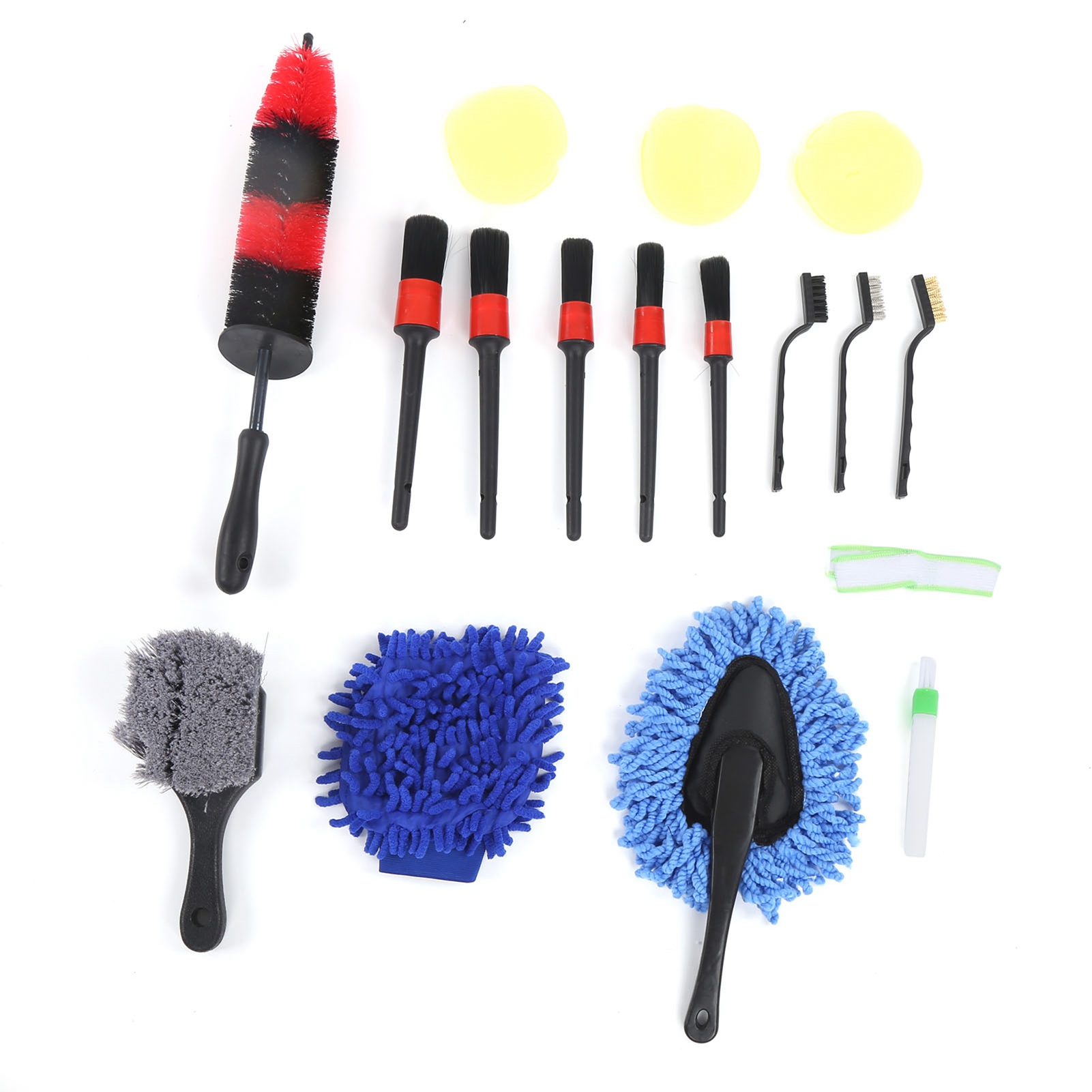 Set Mit 17 Detailbürsten Für Die Autoreinigung, Reifen, Felgen, Innenraum, Außenbereich, Lüftungsschlitze, Embleme, Vielseitiges Polierzubehör.