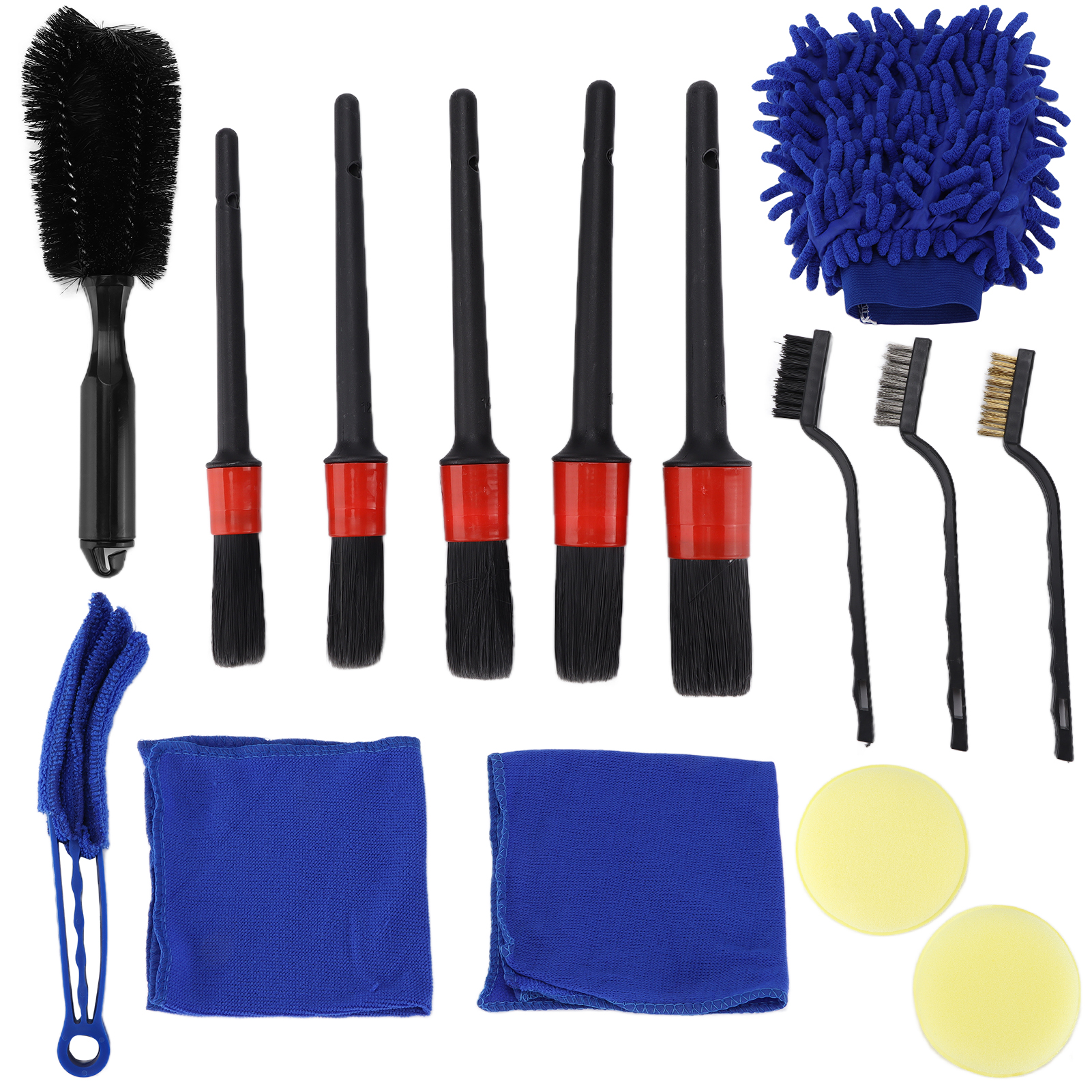 15-teiliges Autopflege-reinigungsbürsten-set – Finish-bürsten Für Innenraum, Felgen, Armaturenbrett Und Lüftungsschlitze, Innen Und Außen.