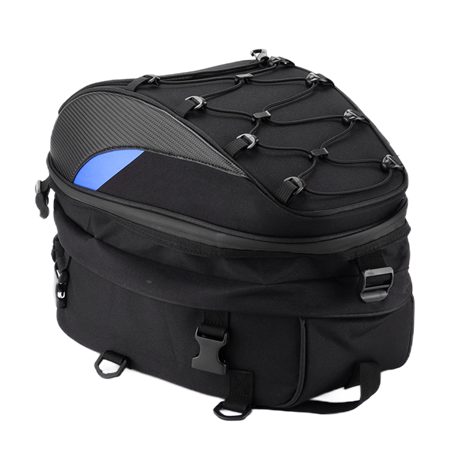 Wasserdichte Motorrad-hecktasche, Aufbewahrungstasche Aus Hochdichtem Oxford-canvas, Reflektierende Streifen, Universell, Blau