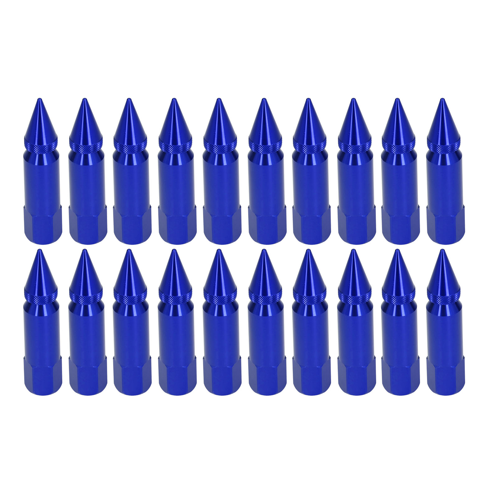 Universelle Radmuttern M12x1,5, 20 Stück, Rennfelgen, Aluminium, 90 Mm, Mit Steckschlüssel, Blau