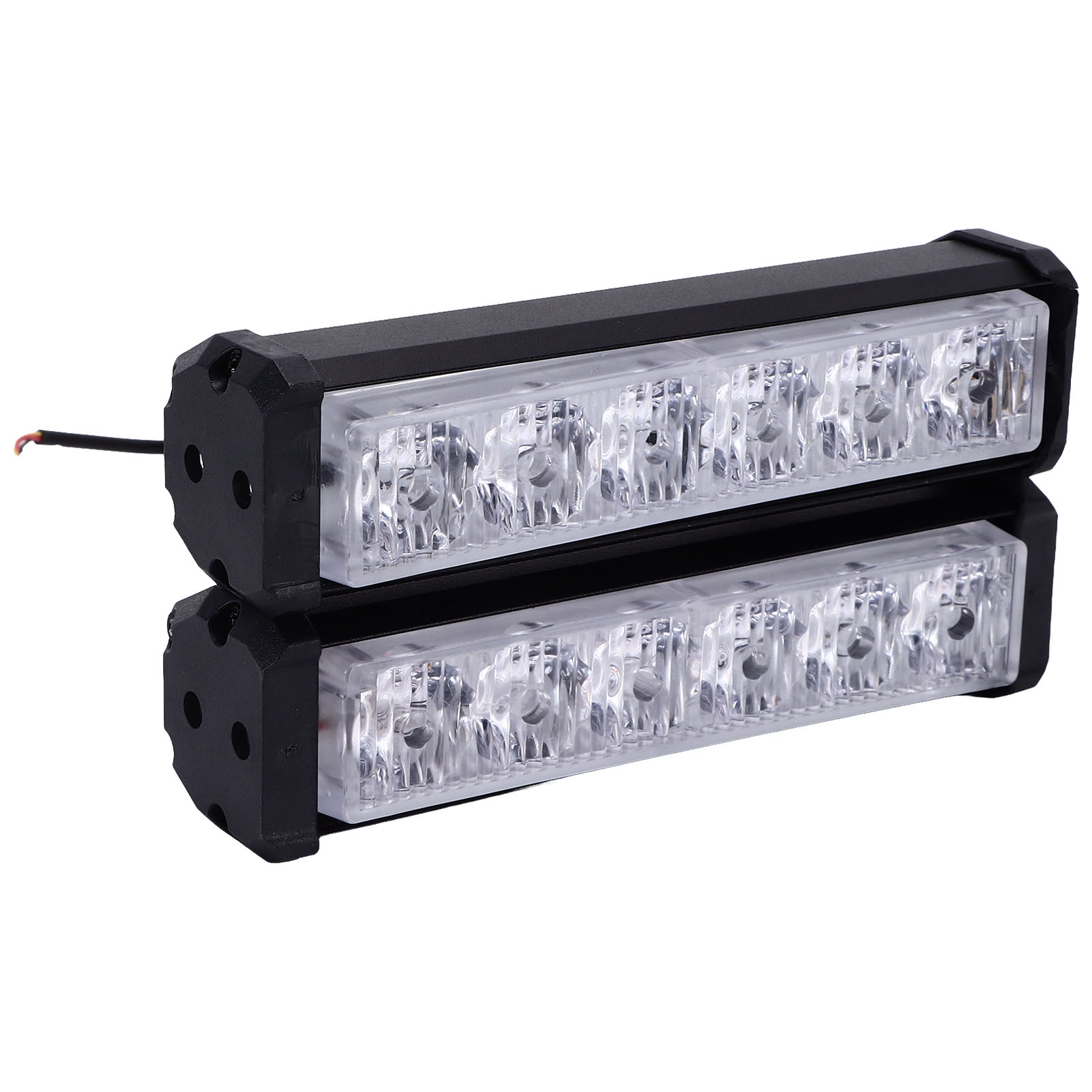 2-teilige Cob-blitzleuchten Mit 6 Leds (rot, Blau, Weiß) - Universell Für Motorrad, Quad, Lkw (12v-24v)