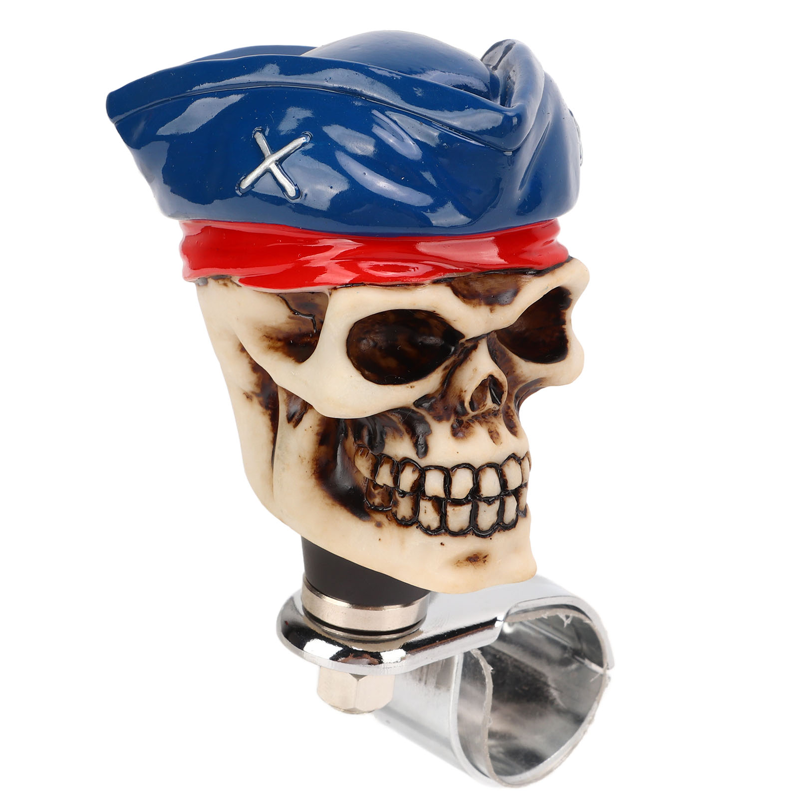 3 Cm Großes Totenkopf-lenkrad, Drehbarer Lenkradknopf Aus Kunstharz Für Autos, Lkw, Traktoren, Boote, Universeller Lenkradstabilisator