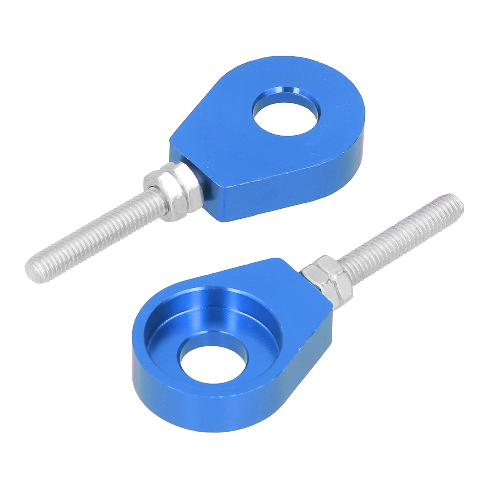 Verstellbarer Kettenspanner Aus Aluminium, 2 Stück, 12,7 Mm, Für Motorrad Und Atv, Universell, Blau