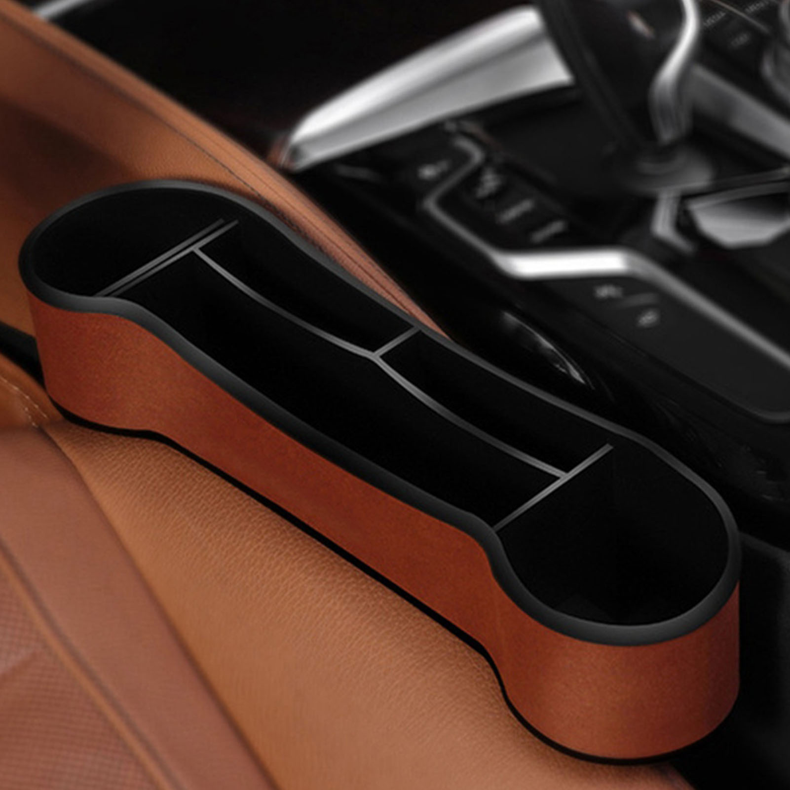 Autositz-abstandshalter Mit Seitlichem Staufach, Organizer-tasche Für Den Innenraum Von Bmw 3er, X1, X2, X3, X5, Braun, Auto-innenausstattung