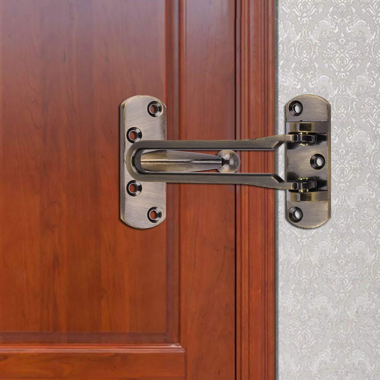 Hochbelastbares Sicherheitsschloss Aus Zinklegierung Für Haustüren, Sicherheitsriegel Aus Bronze, Ideal Für Zuhause Oder Hotel, Verstärktes Einbruchschutzschloss.