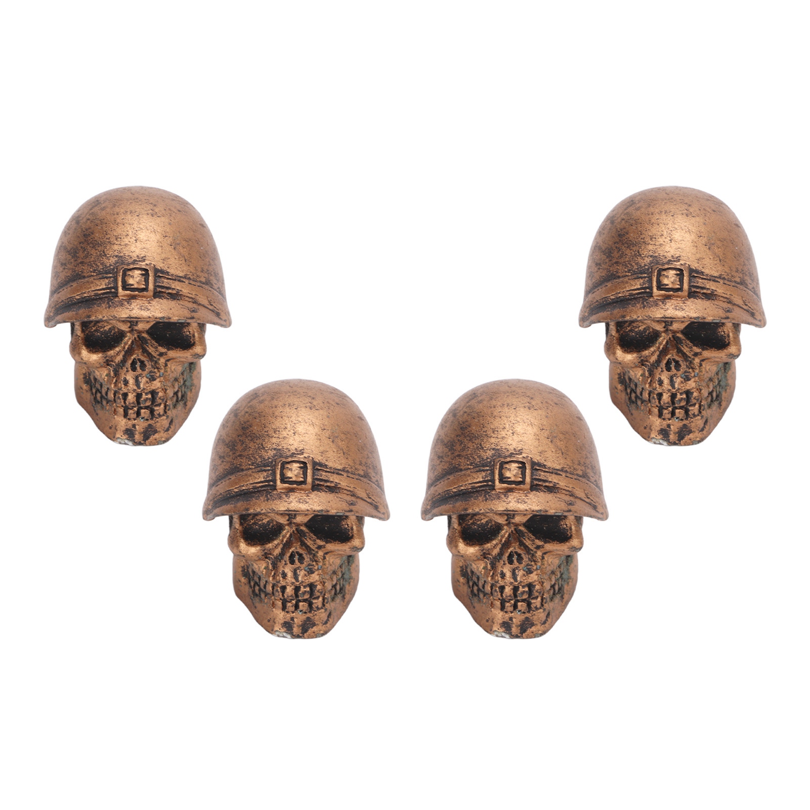 4 Bronzene, Totenkopfförmige Reifenventilkappen, Oxidationsbeständig, Universell Passend Für Autos, Lkw, Fahrräder Und Motorräder, 4er-set