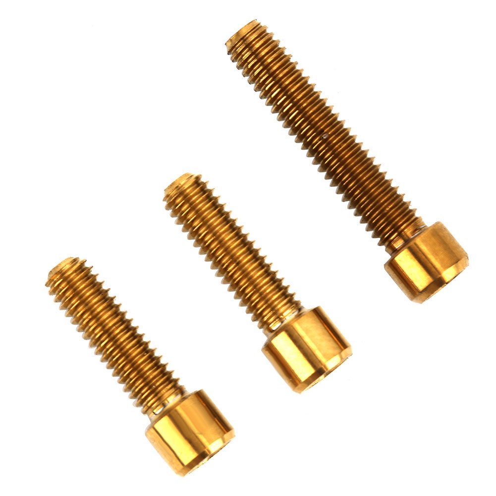 3-teiliges Set Aus Titanlegierungs-lenker-vorbauschrauben Und -bolzen Für Rennradzubehör, Goldfarben