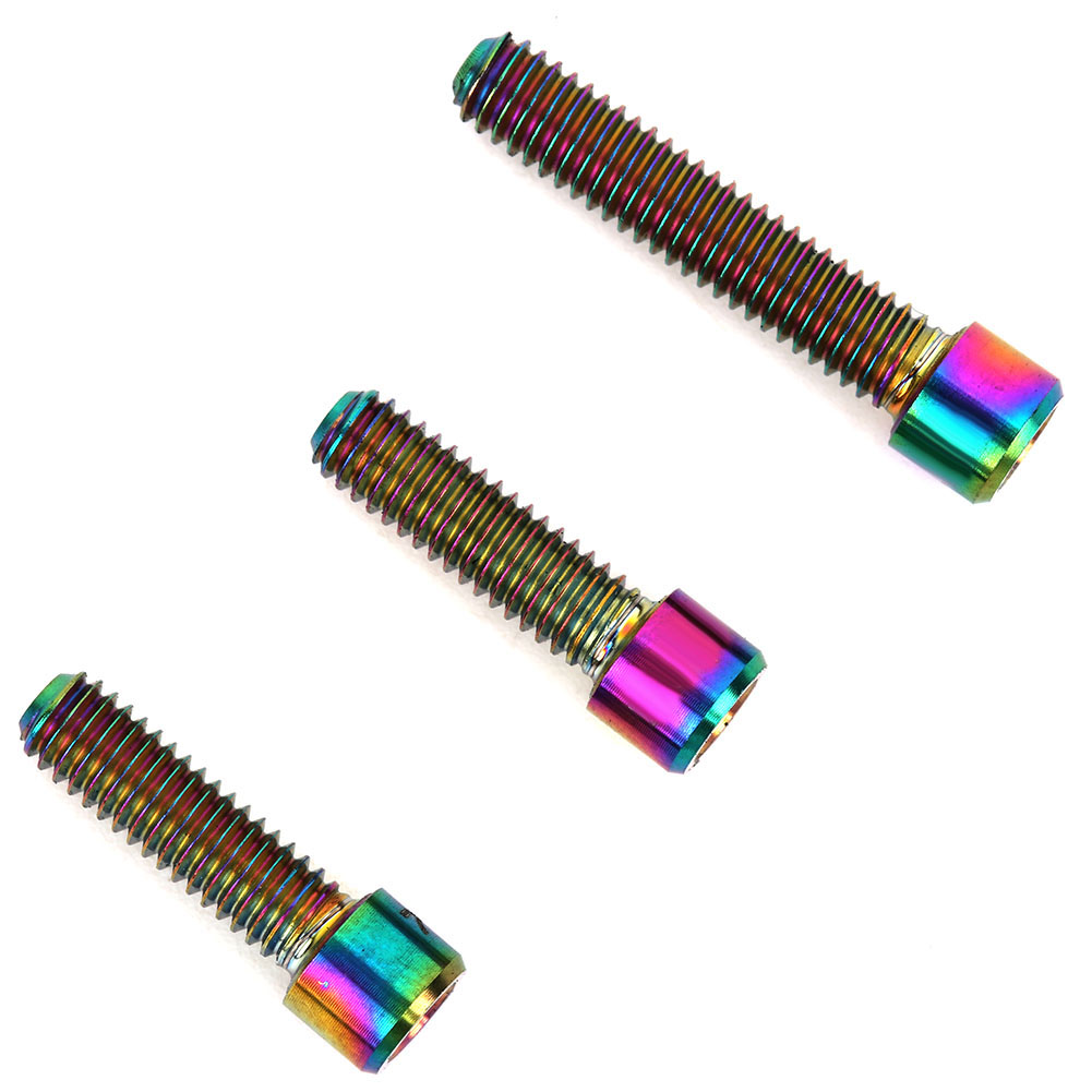 3-teiliges Set Aus Titanlegierungs-lenker-vorbauschrauben Und -bolzen Für Rennradzubehör, Farbenfroh