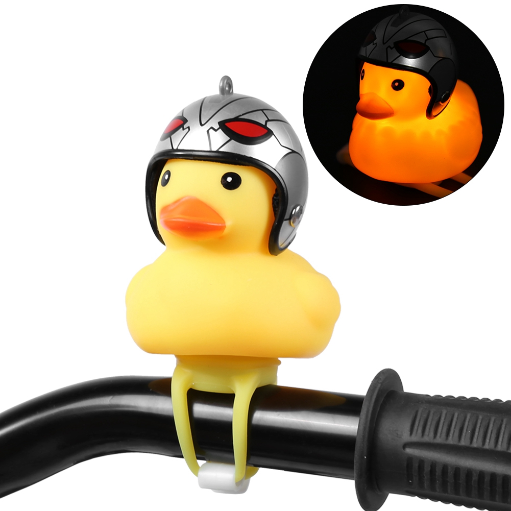 Motorrad Niedliche Kleine Gelbe Ente Mit Helm Mountainbike Fahrrad Dekoration D