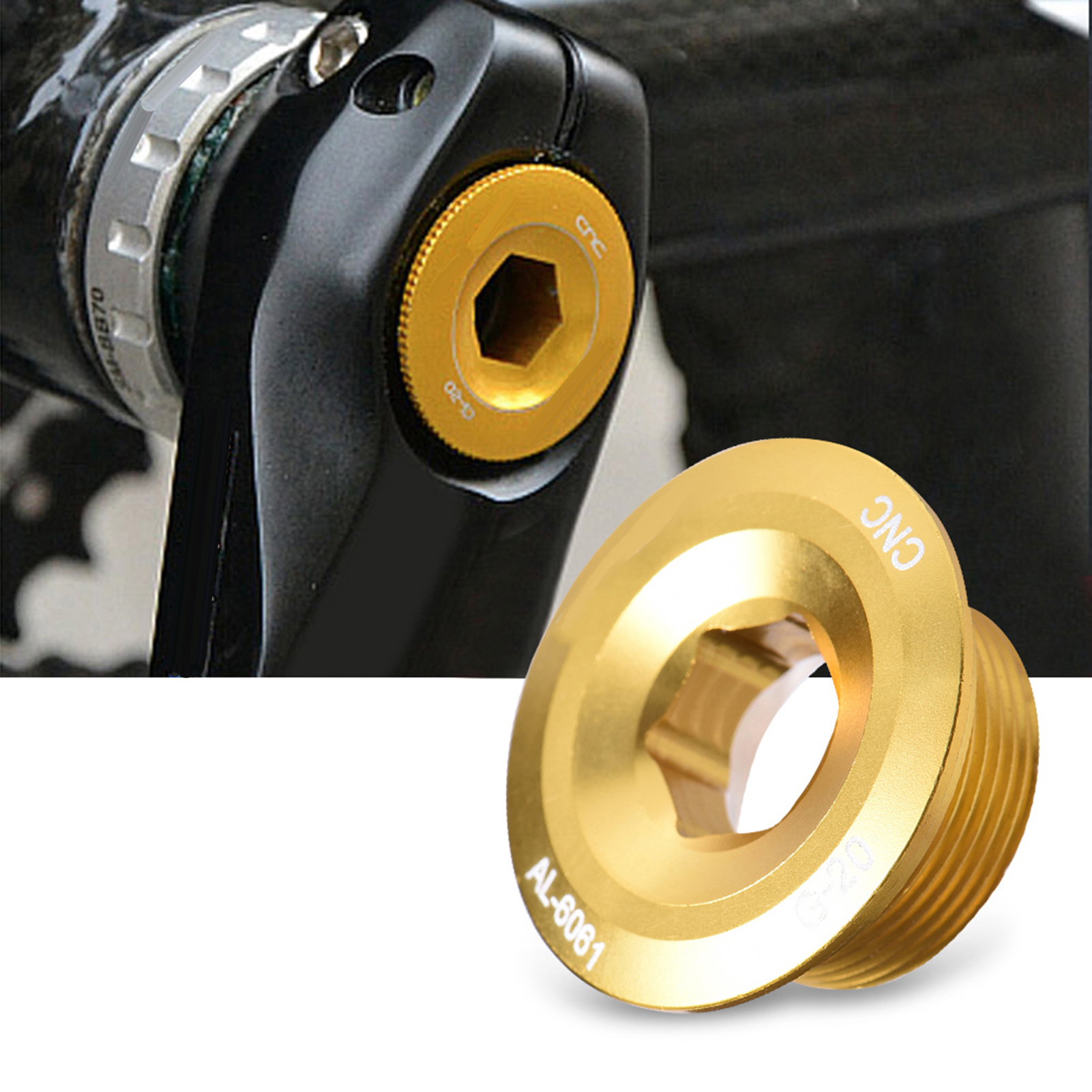 Vis De Fixation De Manivelle De Vélo Gub En Alliage D'Aluminium Durable (dorée)