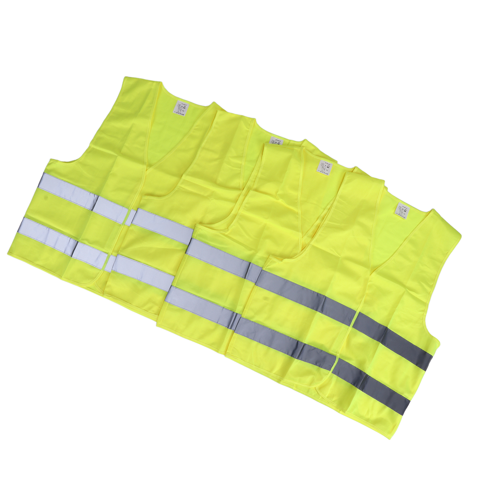 Hochsichtbare 4-teilige Sicherheitsweste Mit Reflektierenden Streifen, Fluoreszierend Gelb, Größe Xxl, Für Unfälle, Pannen Und Den Straßenverkehr, Für Damen Und Herren