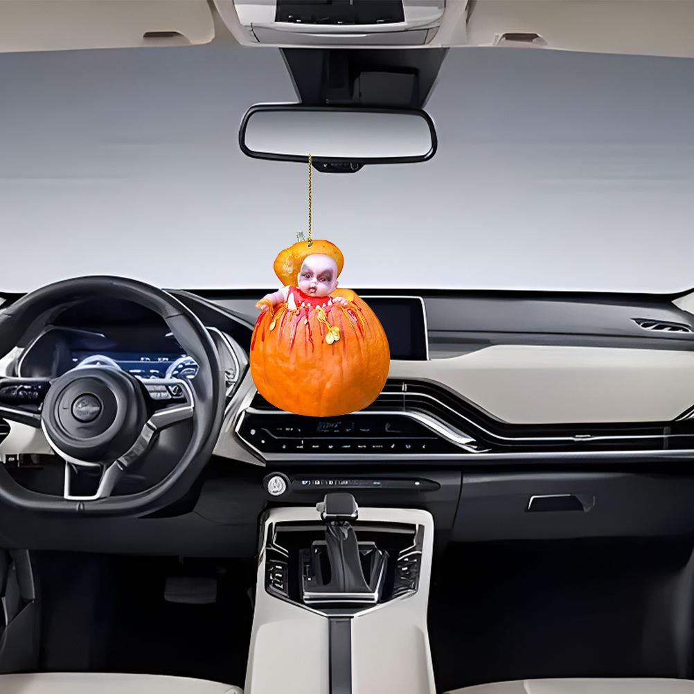 Halloween-kürbis-auto-hängedekoration, Acryl-ornament Für Den Innenspiegel, Glücksbringer-auto-accessoire.