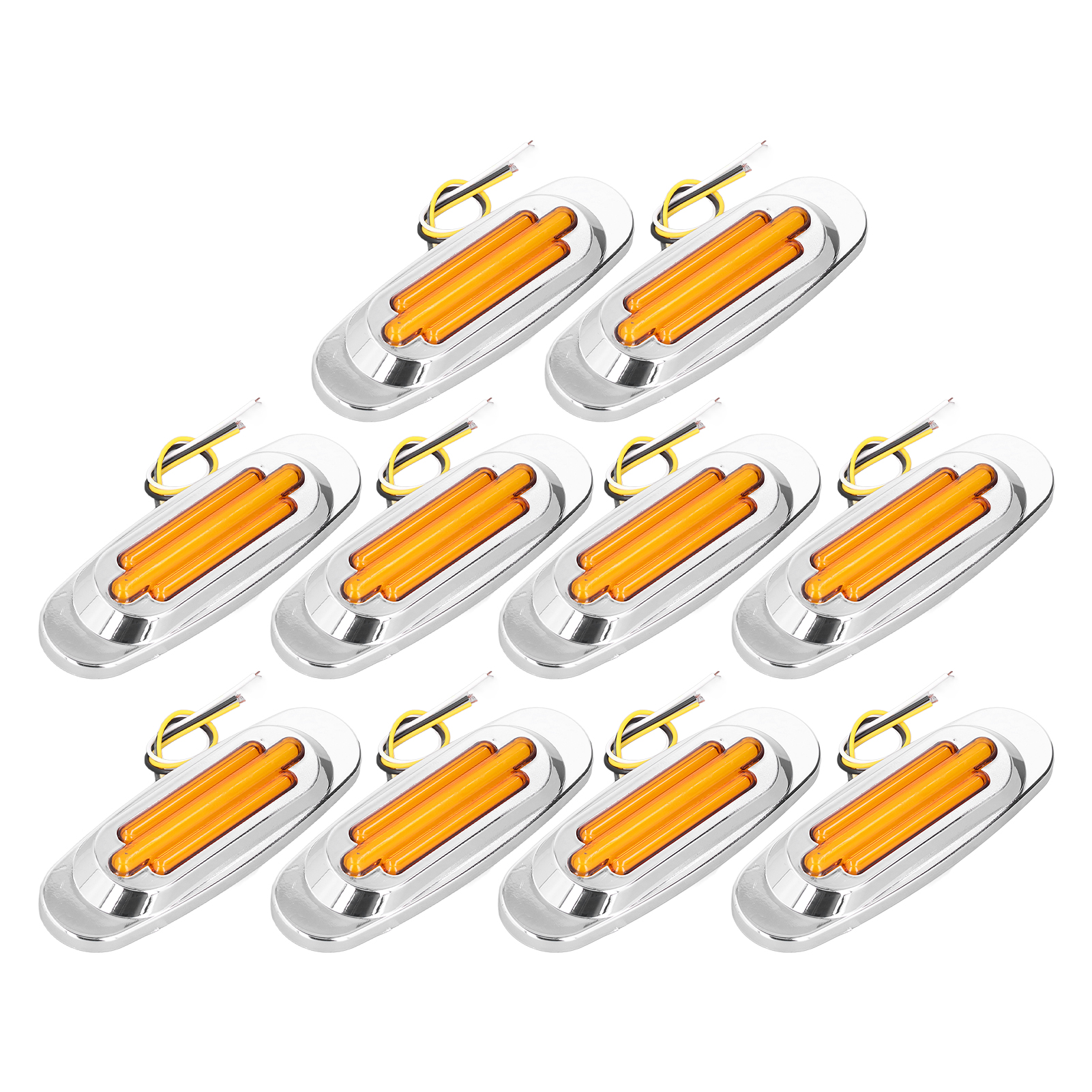 Seitenmarkierungsleuchten Für Lkw-anhänger 12-24v, 10 Stück, 16 Led 1200lm Blinklichter Ip67 Wasserdicht, Gelb, Nutzfahrzeugsignalisierung.