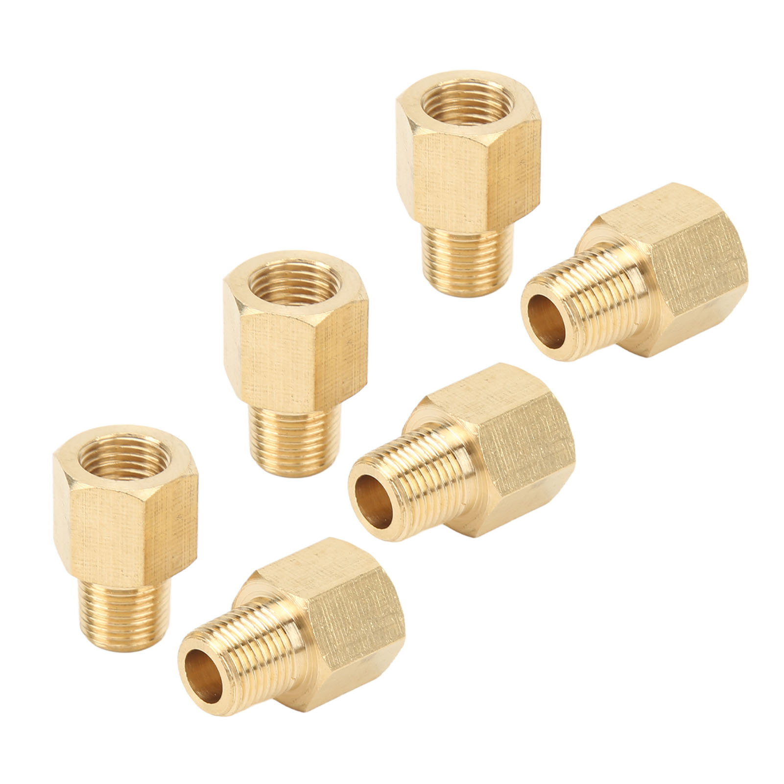 6-teiliger Messing-anschlussadapter 1/8 Bspt Innengewinde Npt, Fahrzeug-kraftstoffleitungsanschluss, Konisches Gewinde, Kfz-schlauchverbinder, 6-teiliges Set.