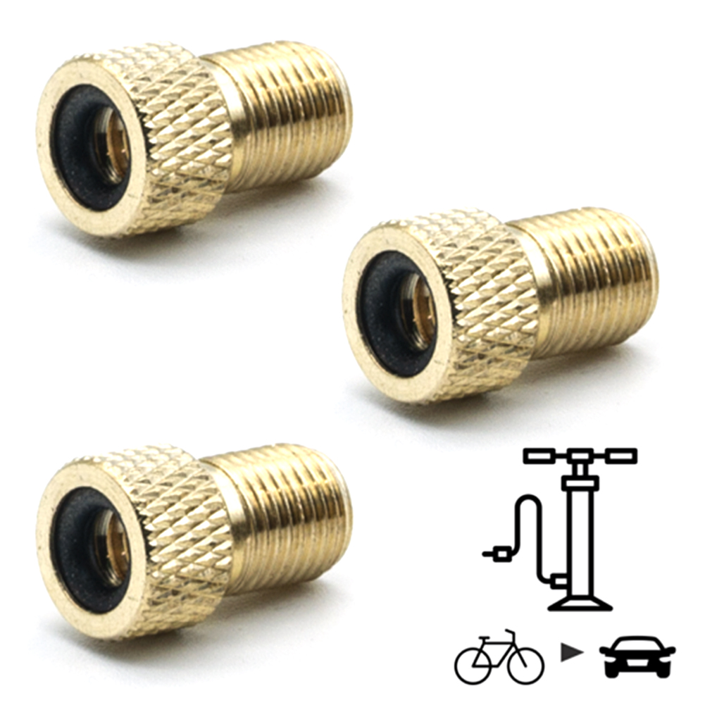 3 Fahrradventil-adapterspitzen Für Dv- Und Sv-ventile (dunlop Und Französisch) Auf Av-ventile (autoventile) Mit Ring