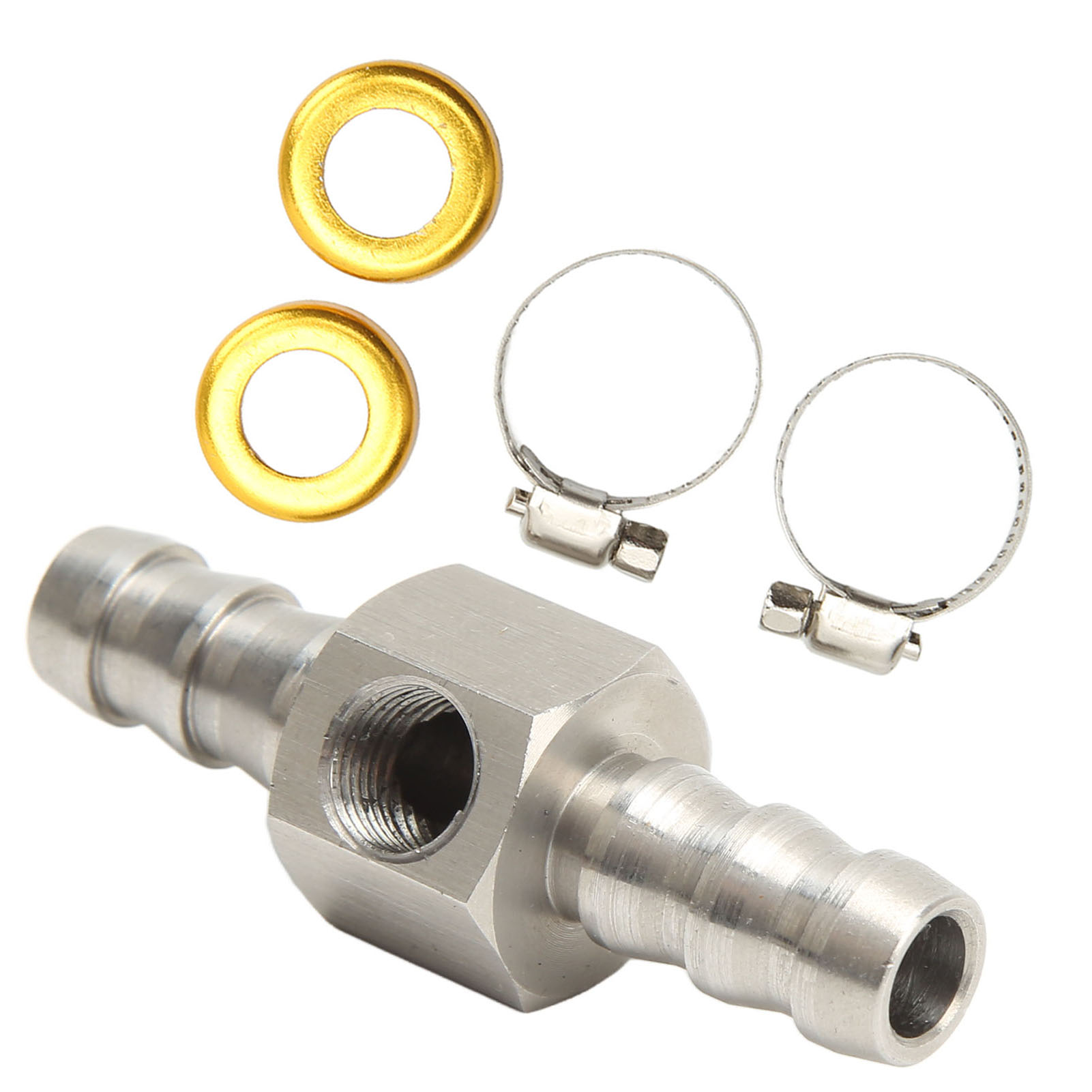 Kraftstoffleitungs-t-stück-adapter Aus Edelstahl 304, Druckmessgerät-sensoradapter Mit Klemme Für Getriebe-, Kühlmittel- Und Vergaserleitungen (3/8 Zoll)