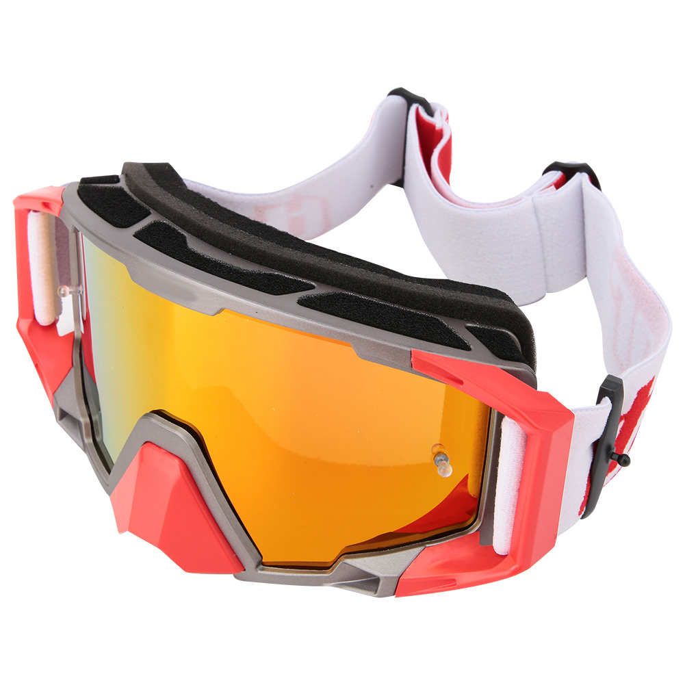 Verstellbare, Austauschbare Motorrad-windschutzscheibe, Schutzbrille Für Outdoor-sportarten (grau-rot)