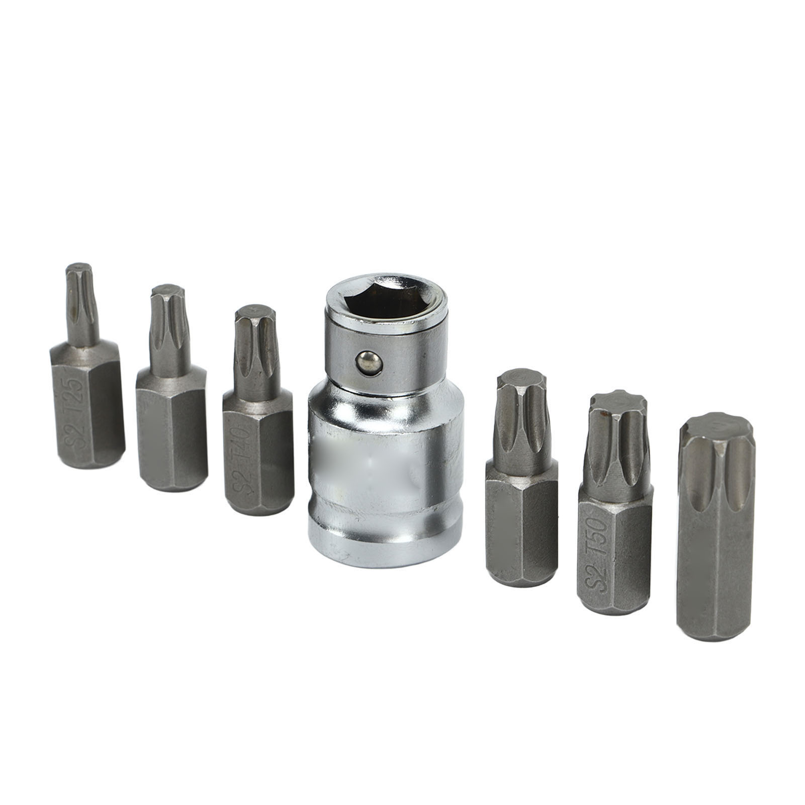 7-teiliges Steckschlüssel-set Yt‑0410 Aus Stahl, Inklusive Steckschlüsseleinsätzen Und Bits Mit 12,7 Mm Und 9,5 Mm Antriebsdurchmesser