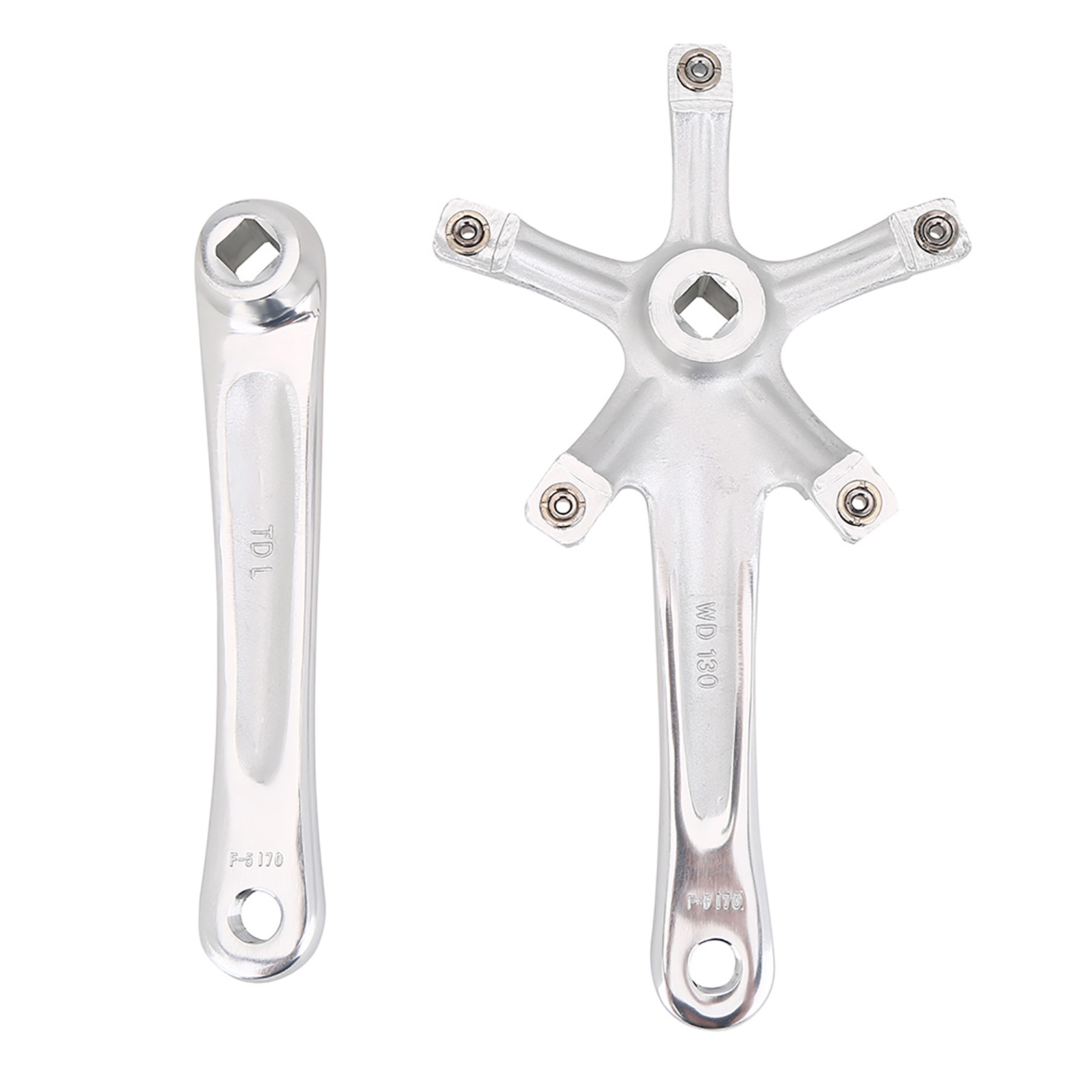 Paire De Pièces De Rechange Pour Pédalier Mono-plateau En Alliage 170 Mm Pour Vélo De Route/vtt (argenté)