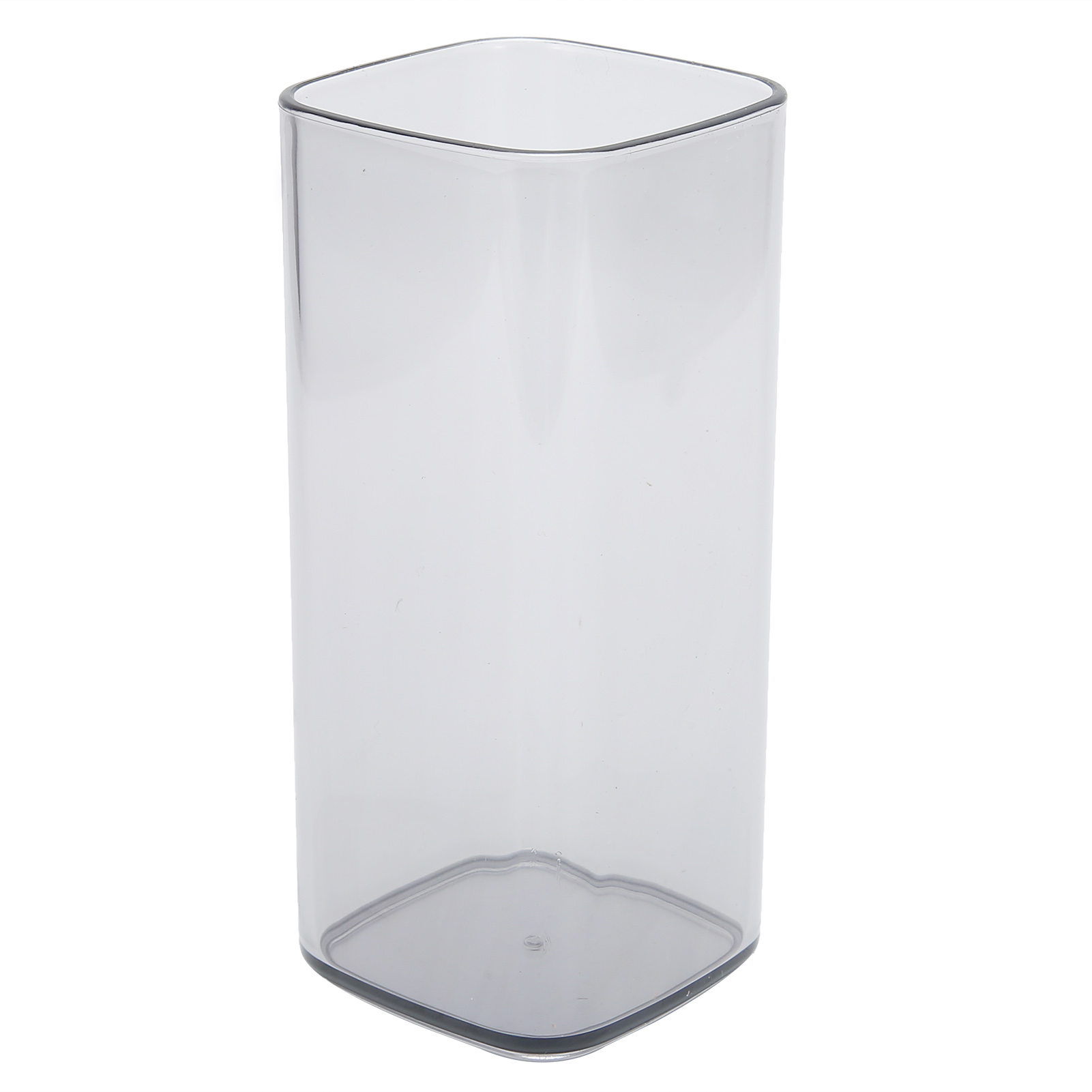 400 Ml Quadratischer Acrylglasbecher, Moderner, Wiederverwendbarer Becher Für Tee, Milch, Saft, Kaffee Zu Hause Oder Im Büro, Grau