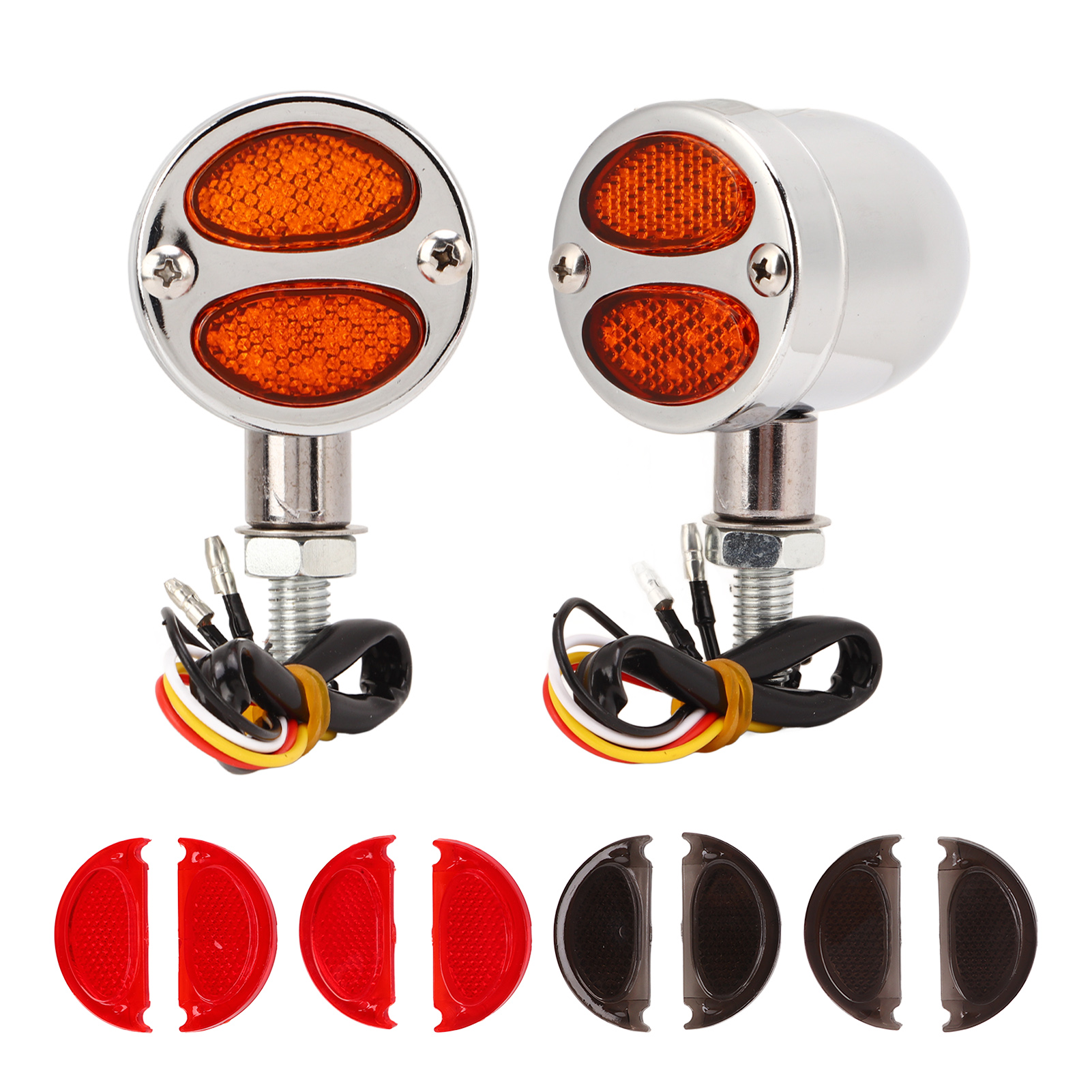 Universelle 12v-led-motorradblinker, Zweifarbige Blinker, Paar Elektrische Kennzeichenleuchten Für Motorräder