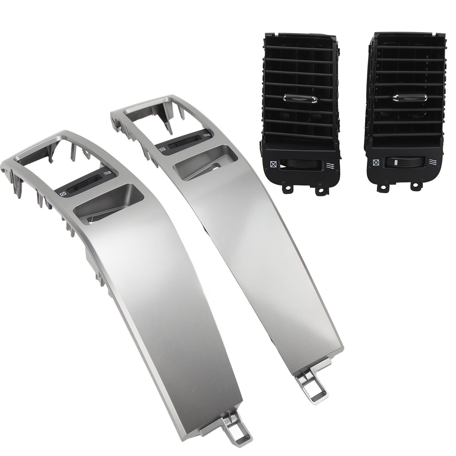 Armaturenbrett-lüftungsgitterabdeckung 1 Paar 55474 60040 Silber, Stilvolle Lüftungsblende Für Toyota Land Cruiser Prado J120, Ersatzteilset.