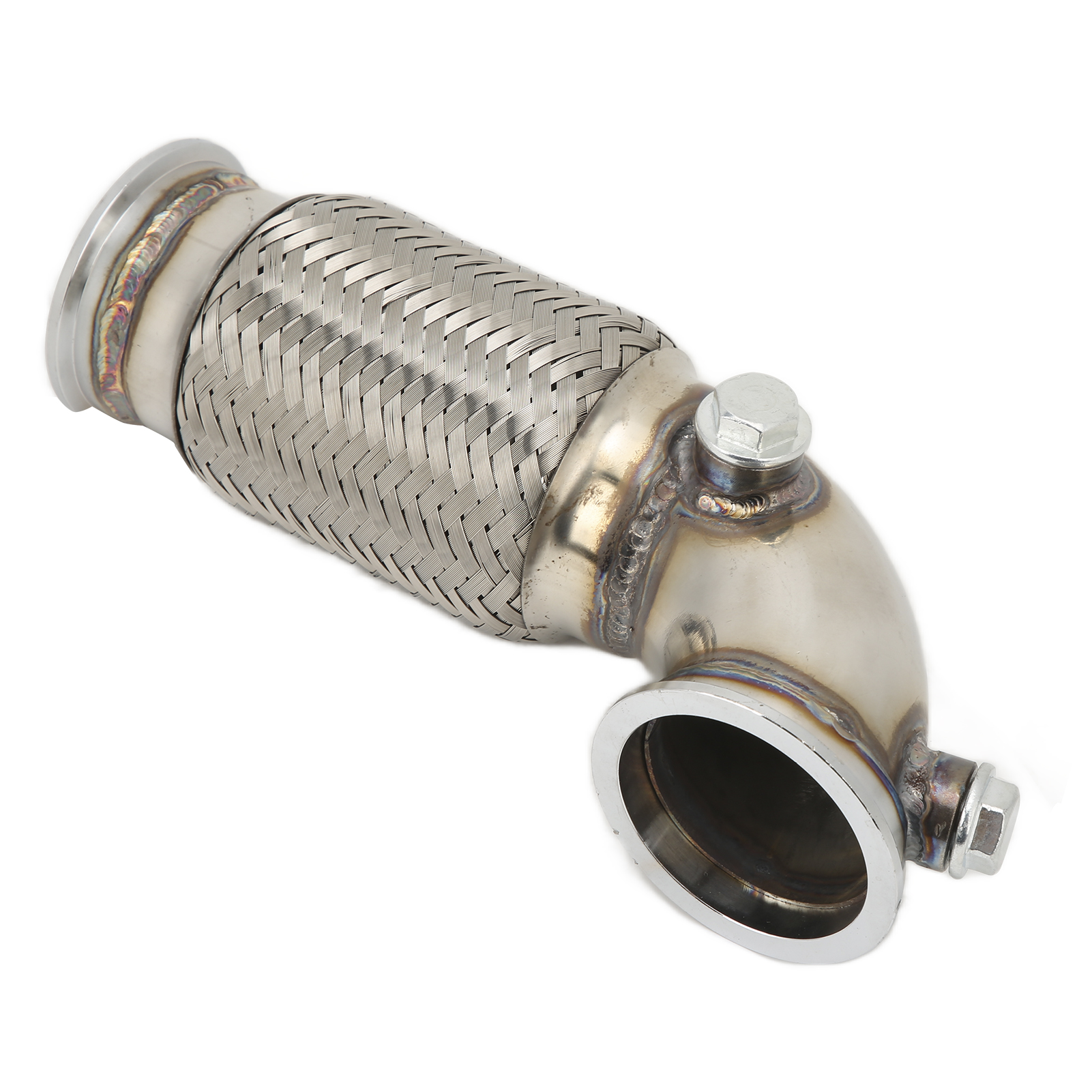 90°-v-band-auspuffrohr Mit Flexiblem Faltenbalg, Edelstahl, 2,5-zoll-downpipe-anschluss, Modifiziert, Auto Performance