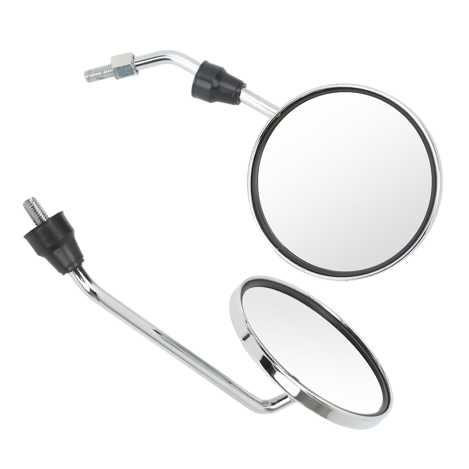 Motorradspiegel, 2 Stück, 8-mm-gewinde, Verchromt, Rund, Universell Passend Für Roadster, Quad Und Roller