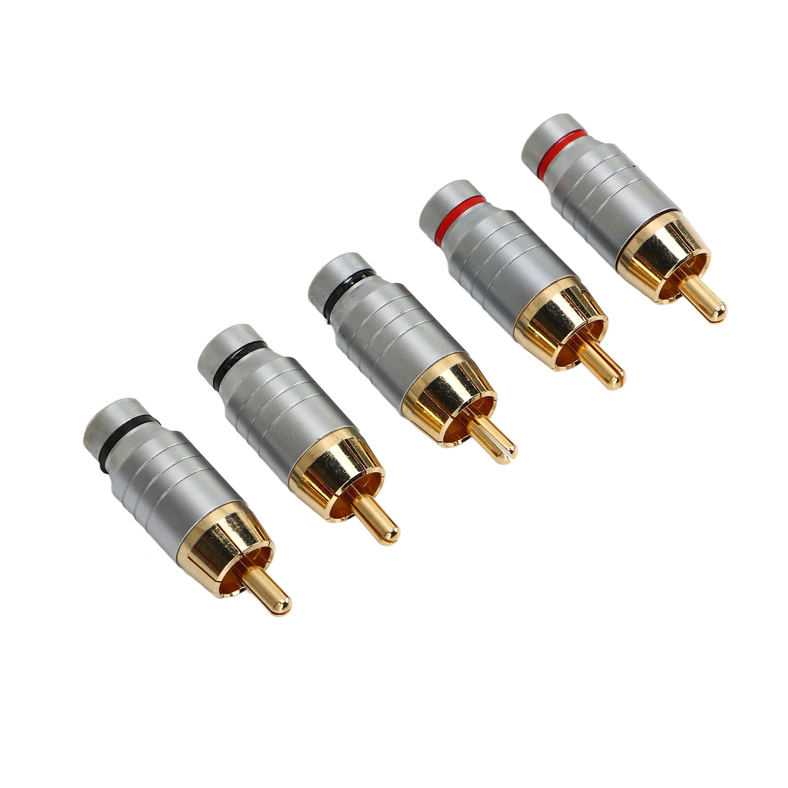 5 Universelle Cinch-stecker Aus Metall Zum Löten, Audio-/videostecker Für Lautsprecherkabel, 5er-pack